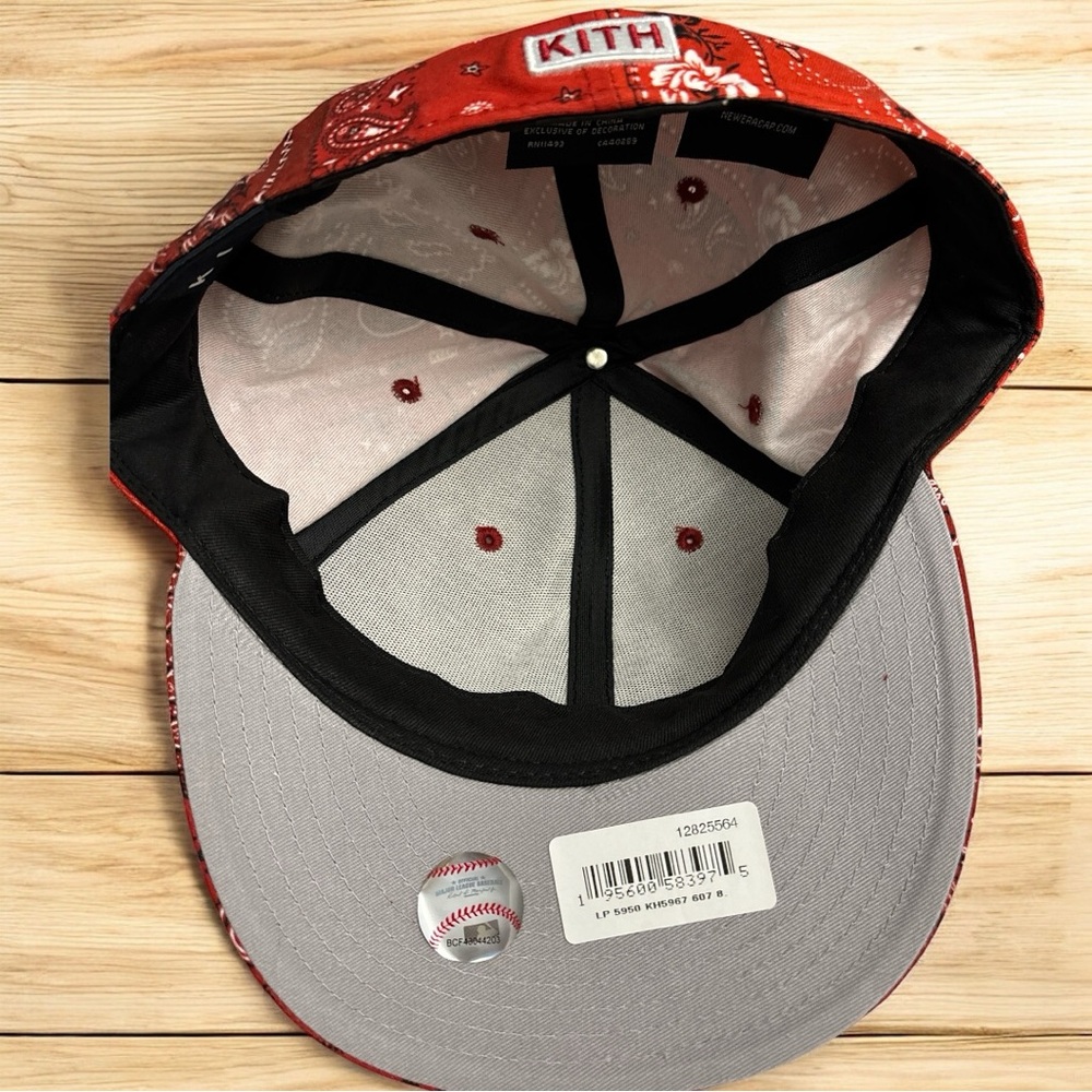 Kith x New Era Yankees Deconstructed Bandana Low Profile 59FIFTY ‘Pyre’ Hat NWT - Picture 5 of 7